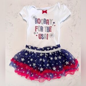 Baby Starters Sparkly USA Bodysuit & Tutu Outfit, 6 months, Red, White & Blue